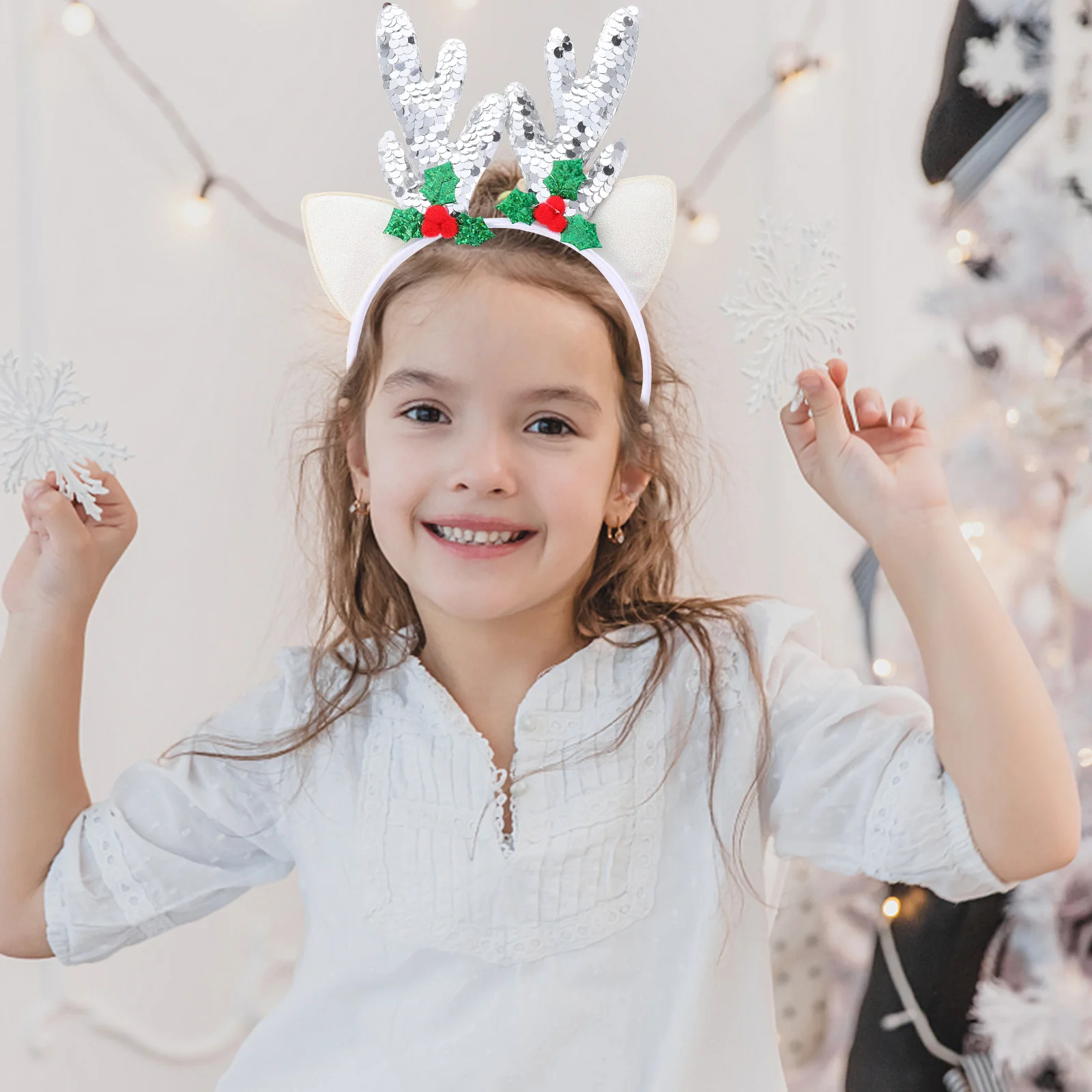 

5 Pcs Christmas Headbands Reindeer Antler Hair Hoop Costume Accessories Adult Sequin