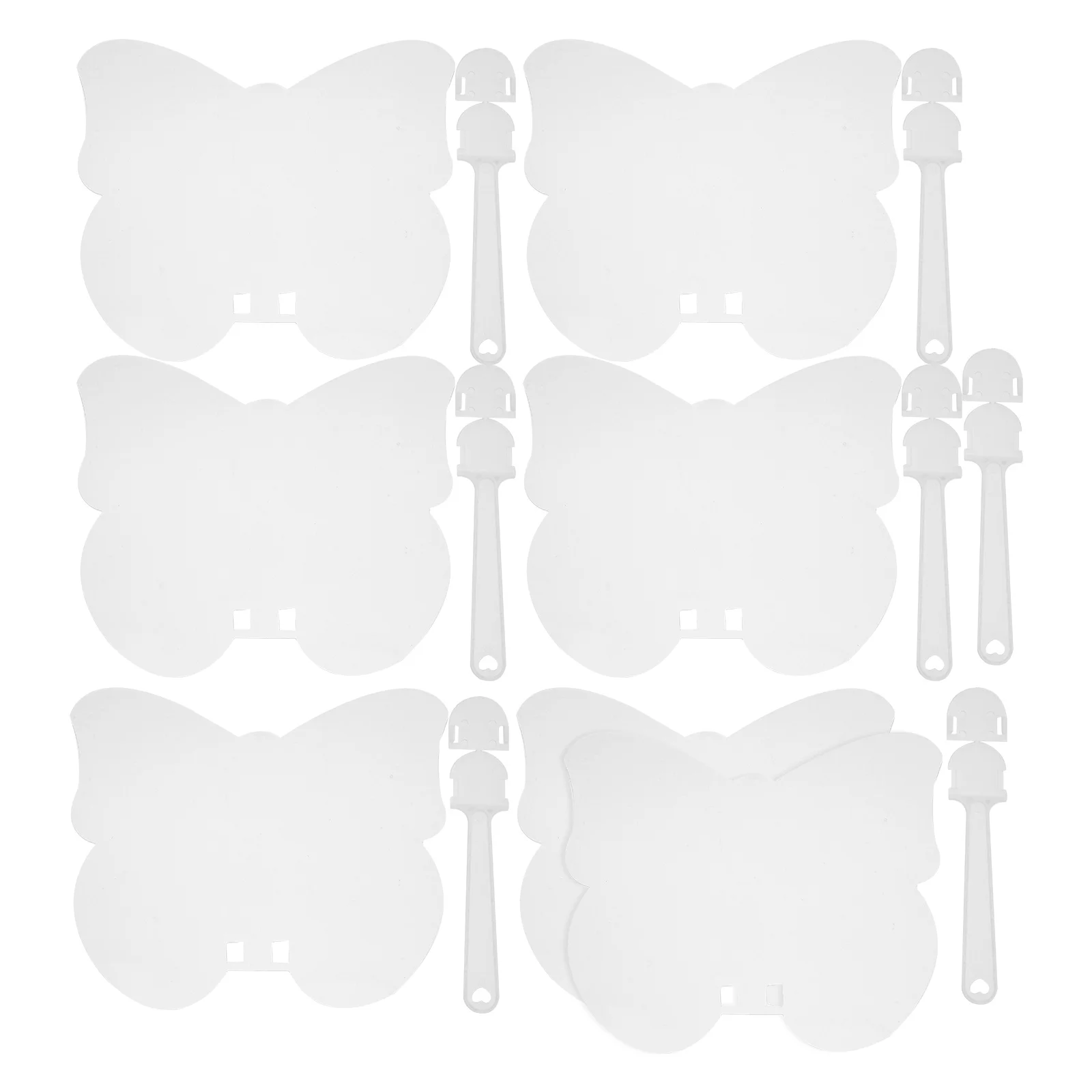 

8 Pcs Transparent DIY Fans Blank Plastic Handheld Unfinished for Painting Graffiti Craft Wedding Accessories