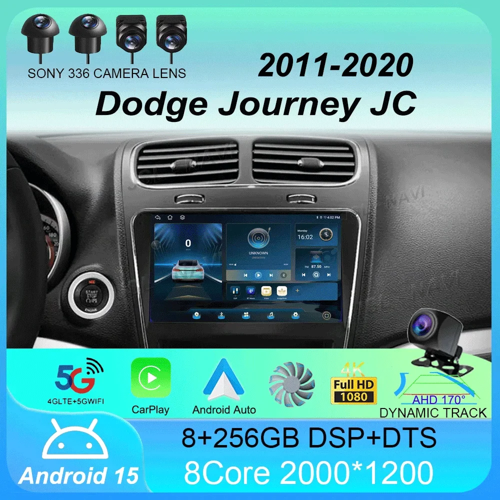 

Android 15 For Dodge Journey JC 2011 - 2020 Car Radio GPS Carplay Multimedia Stereo Auto DSP BT 2din Head Unit Player Navigation