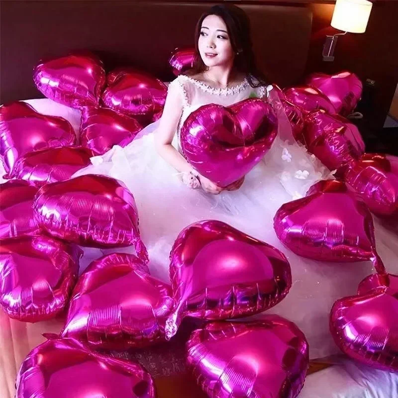 20/5pcs Heart Foil Balloon Mirror Aluminum Helium Balloon Globos for Kids Baby Shower Birthday Party Decoration Wedding Supplies