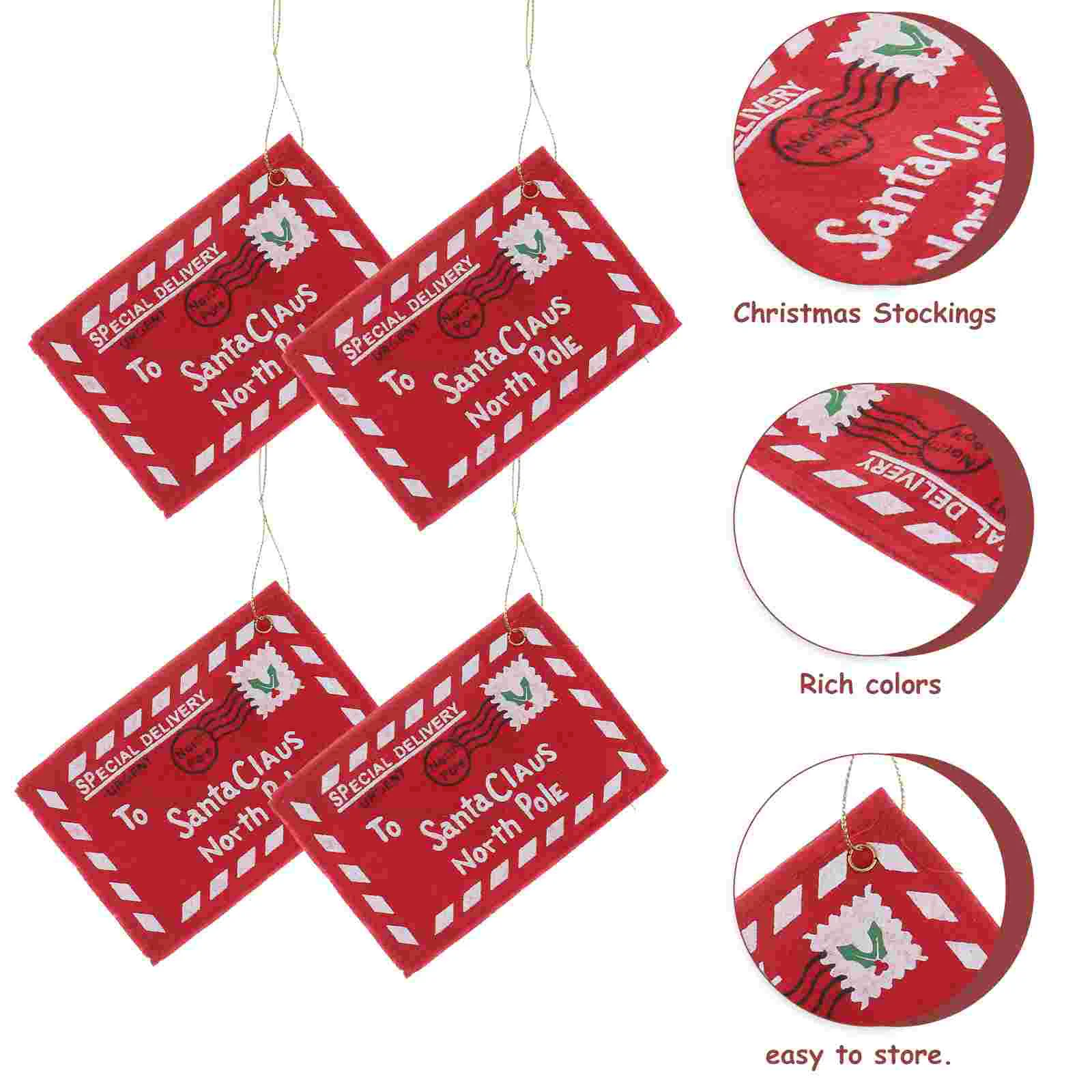 

WINOMO 10pcs Letter to Santa Claus Felt Envelope Embroidery Christmas Ornament Santa Claus envelope