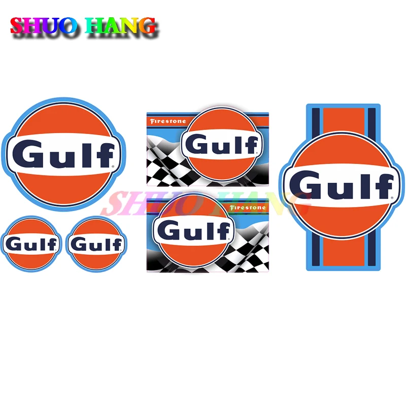 GULF Aufkleber Set Oldtimer Sticker Rally Youngtimer KULT V8 Vintage Rennsport Vinyl Car Accessories Racing Oil Car Stickers