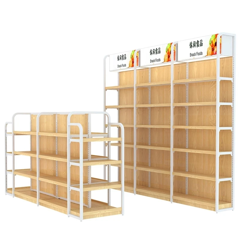 (customized)Miniso Wood Supermarket Shelves Display Retail Display Stand Hot Sale Dollar Stationary Convenience Store Shelving