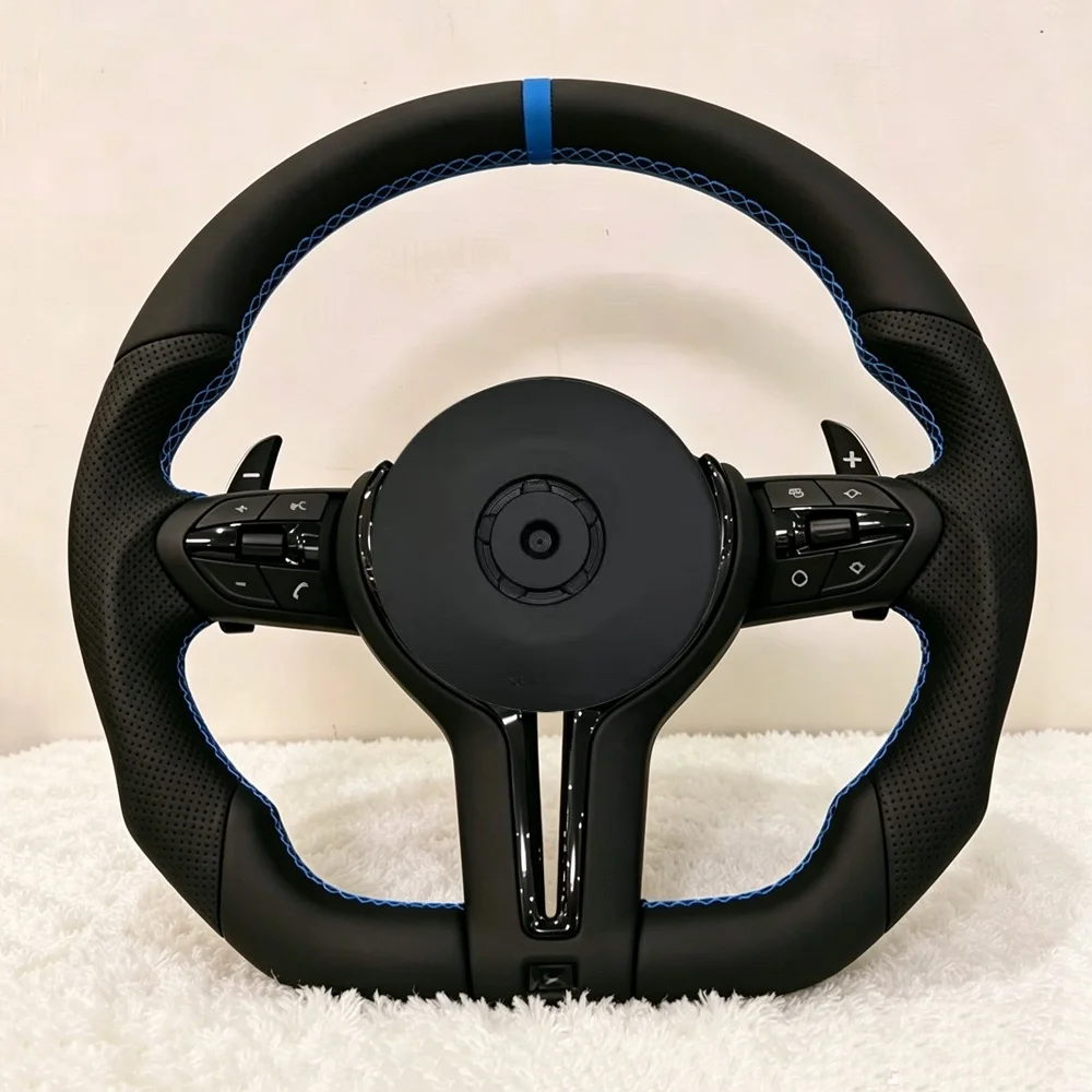 For BMW F20 F21 F22 F44 F30 340i F31 F34 335i F32 F33 F36 F10 535i 550i F11 F07 F06 F13 Black Leather Steering Wheel view 4