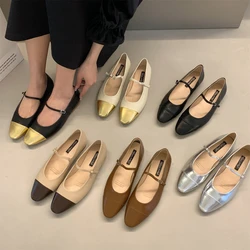 Bailamos Brand New Women Flats Shoes Low Heel Ballet Round Toe Shallow Shoe Slip On Loafer Soft Ballet Flat Shoes zapatos Size40