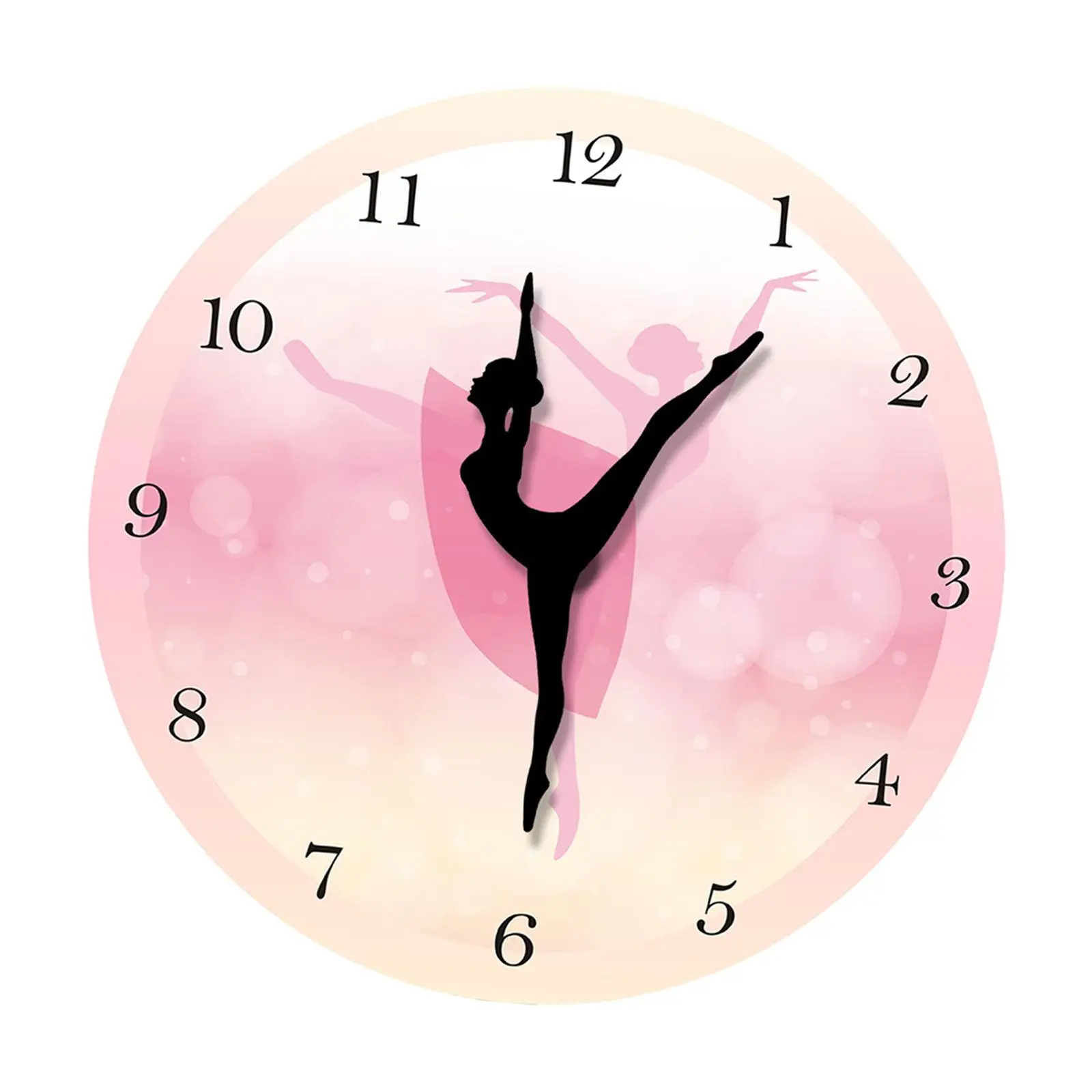 Orologio da parete principessa rosa Ballerina da 30cm a batteria per