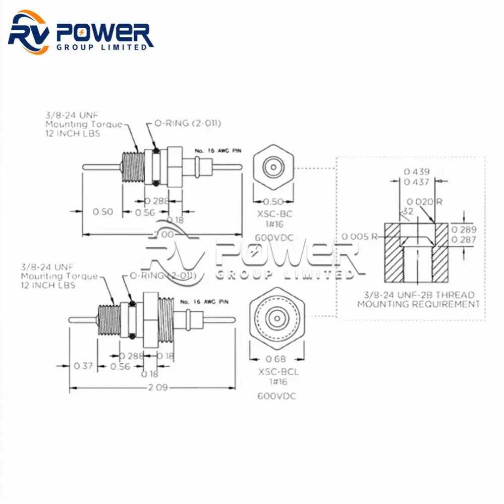 Rubber Molded Bulkhead Connector - 5 Pin Male XSG-5-BCL