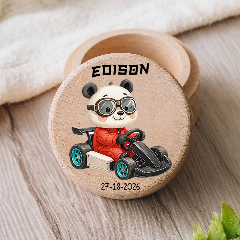 Personalized Teeth Box Custom Name/Initials Engravable Wood Tooth Keepsake Case Suitable for Nursery Decor Milk Tooth Organizer