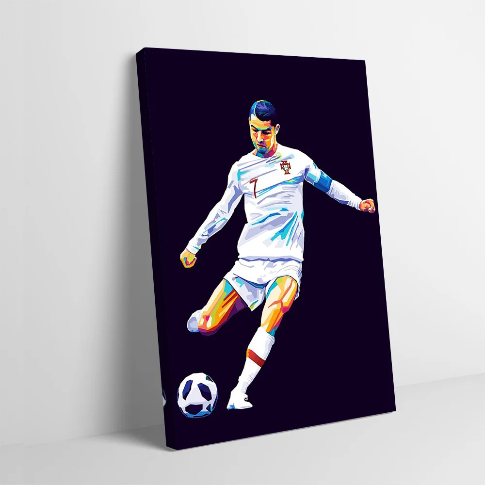 Cristiano Ronaldo Soccer Pop Art Poster Customizable Printed Canvas Painting for Pictures Wall Art Room Ornaments Bathroom Decor
