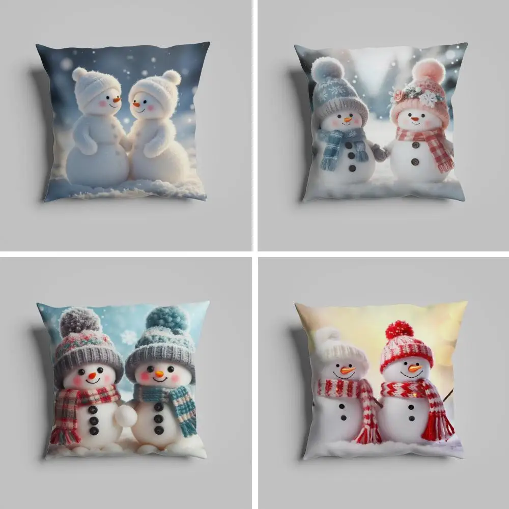 

Pillow Case luxurious home office, sofa decorative Multi sized car seat cushions, pillowcases Snowman cute lovely cartoon