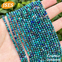 Natural 2/3mm Chrysocolla Faceted Beads Lapis Lazuli Loose Beads For Jewelry Making DIY Charm Bracelet Necklace