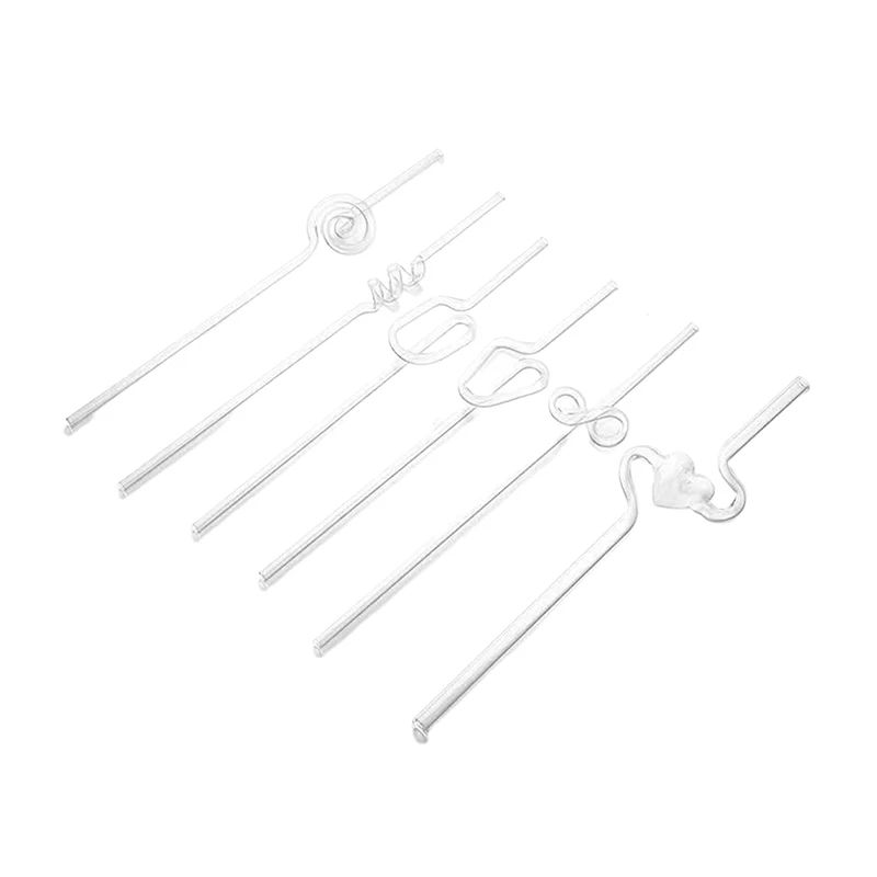 

Creative Heat-resistant Transparent Glass Straw Milk Tea Juice Reusable Glass Twist Straws Bending Long Stem Sip Straw