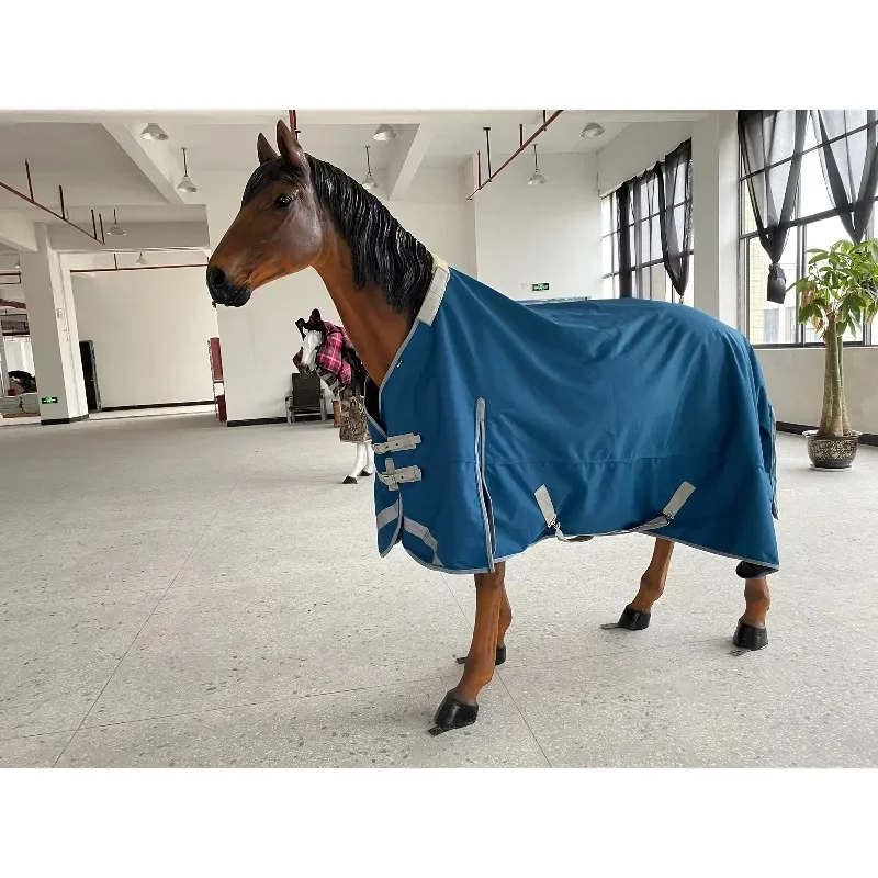 Ripstop Polyester Horse Rug Waterproof Cotton Filled With Neck Cover Suitable For Outdoor Turnout And Daily Horse Wear