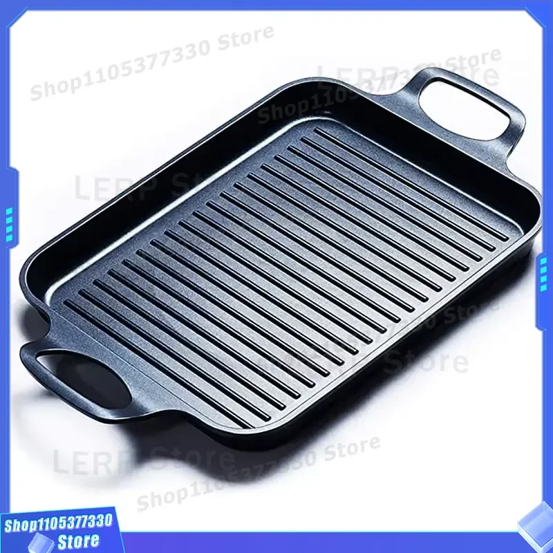 Square Non Stick Baking Pan Aluminum Alloy Die Casting Frying Pan Cast Iron Skillet Plate For Kitchen Cooking Utensils