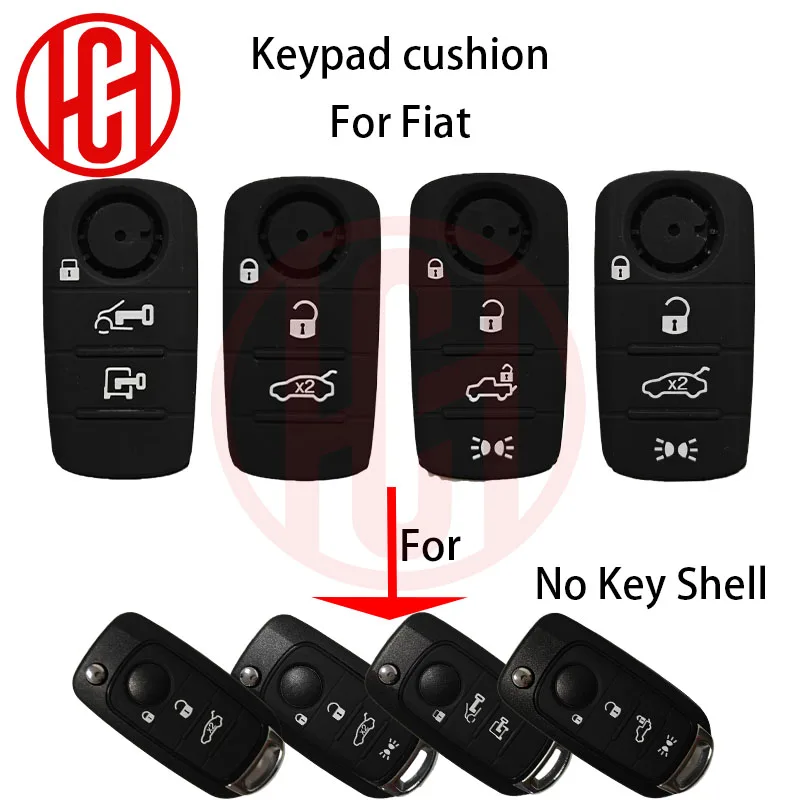 

3/4 Buttons Rubber Button Pad Replacement 2ADPXFI5AM433TX for Fiat Tipo Toro 500X Tipo Crono Egea 2016+ Remote Key Shell