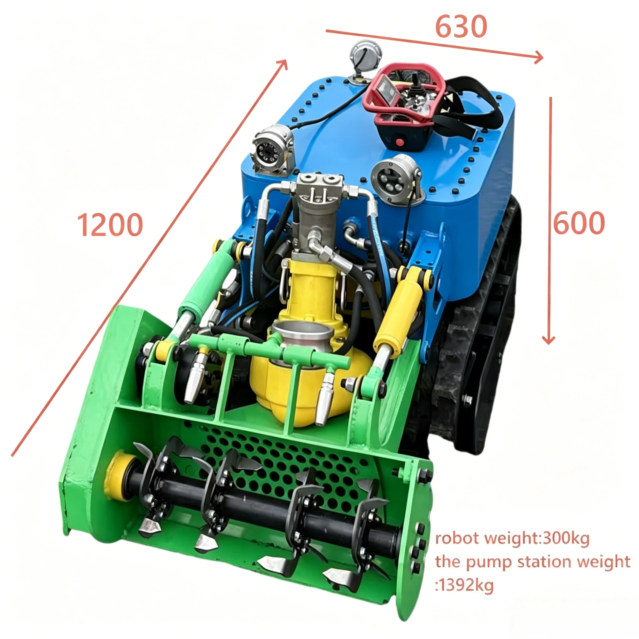 Crawler Underwater Dredging Robot Dredging Robot Remote Control with Display Pipeline Sludge Cleaning Dredging Robot Customized