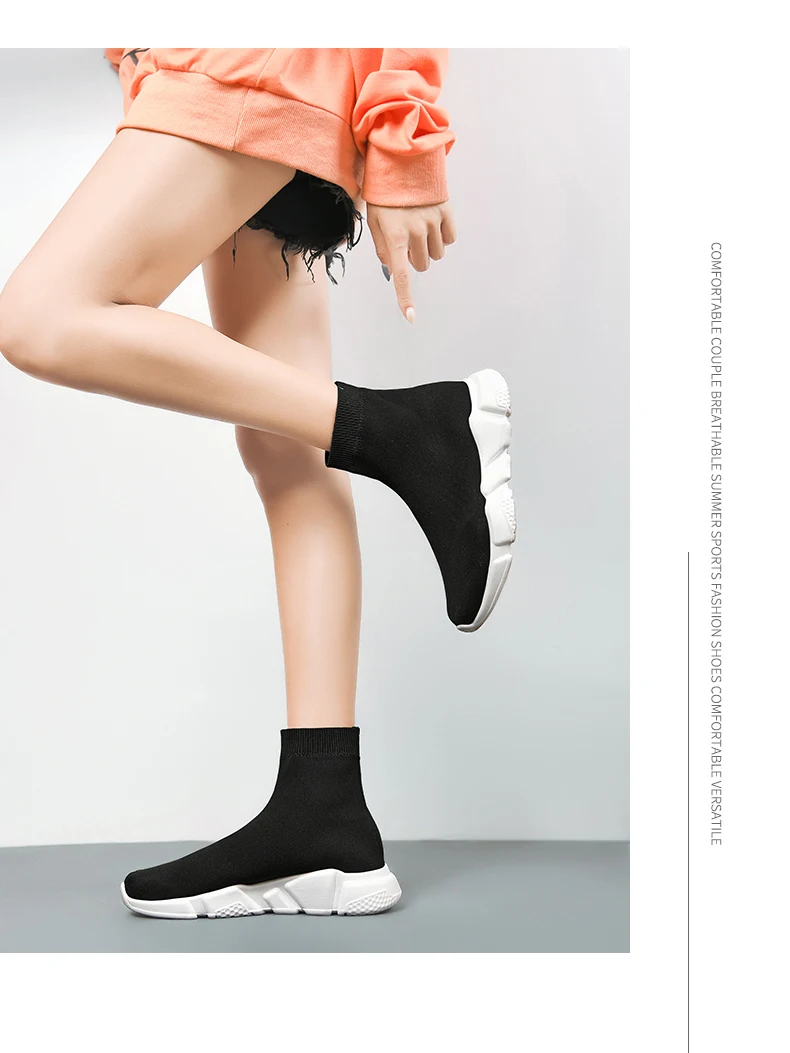 2025, schwarze High-Top-Sneaker für Herren und Damen, klassische Designer-Strick-Freizeit-Sneaker für Herren, modische, bequeme Slip-on-Sportschuhe für Damen – Detail 8