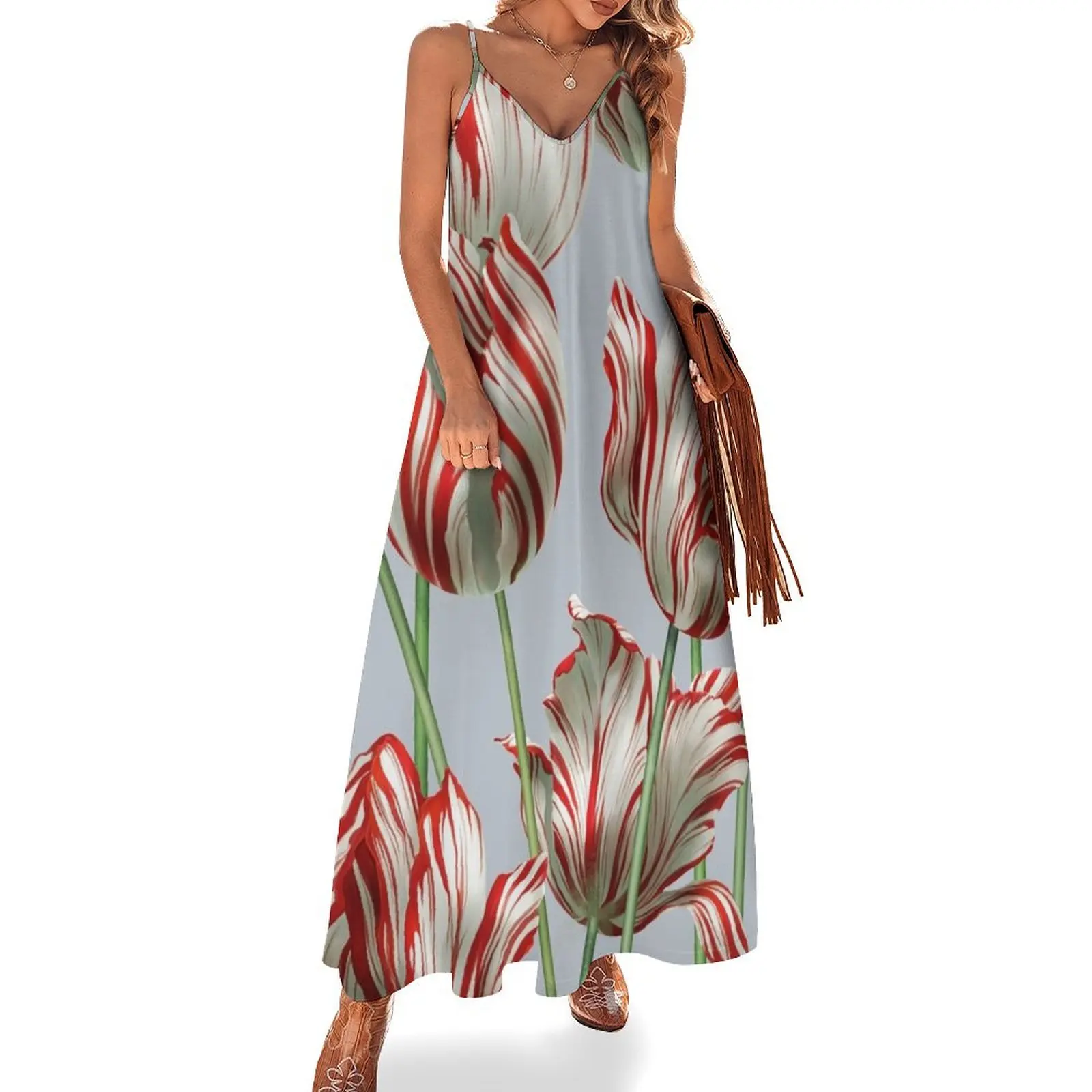 

Tulipomania - The Semper Augustus Sleeveless Long Dress summer women's dress 2025 elegant party dresses for women 2025 Dress