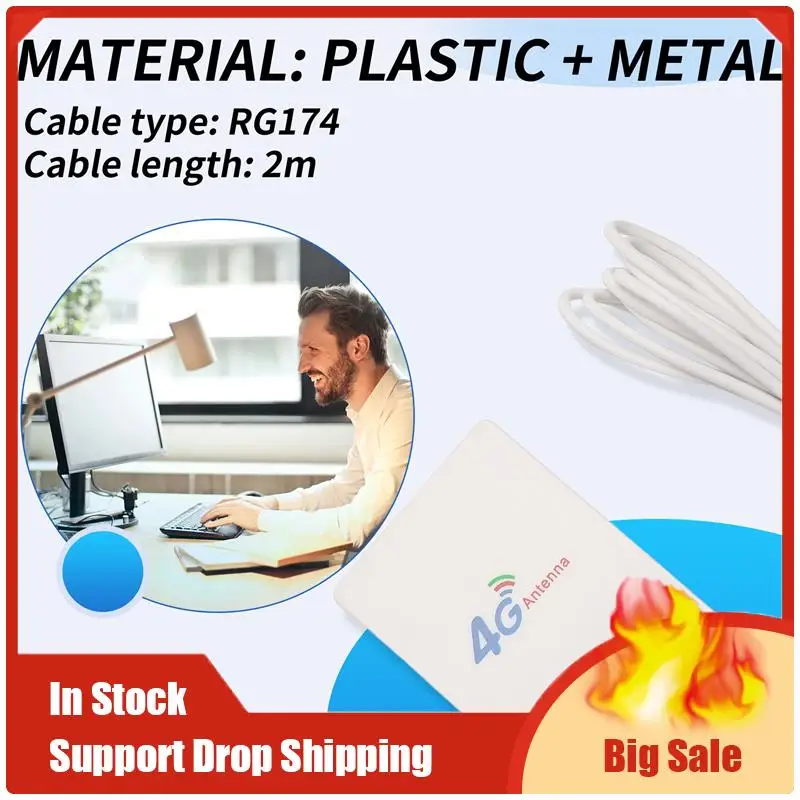 Top Deals 4G LTE Antenna 3G 4G Panel Antenna With SMA TS9 CRC9 Connector 2M Cable For E8372 E3372 B315 Router USB Modem