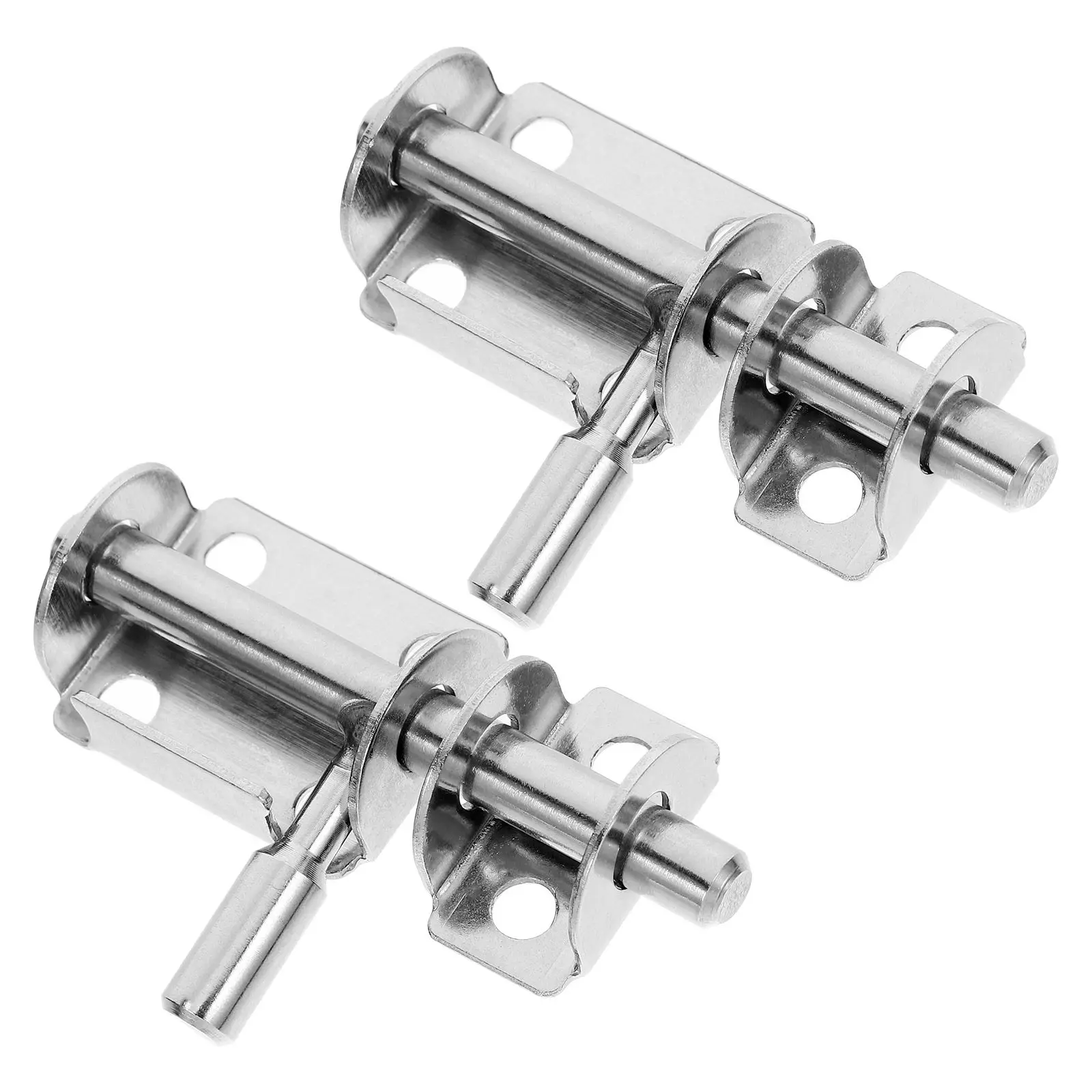 2Pcs Door Bolts Stainless Steel Hand Polished Rustproof Flush Head Lock Latch for Bedroom Window Anti-Theft Security