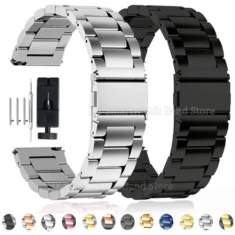 Cinturino per orologio in acciaio inossidabile da 20mm 22mm per Seiko per Omega Bracciale a sgancio rapido per cinturino da polso Samsung Cintura per orologio con chiusura solida
