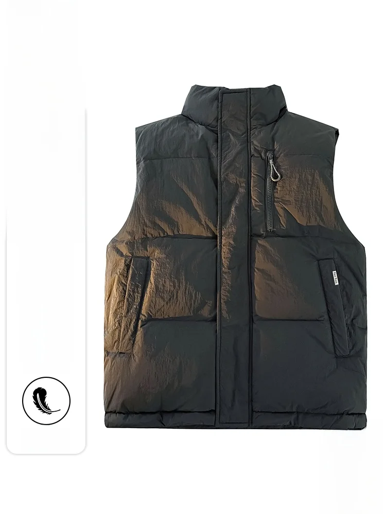 

Мужской зимний повседневный жилет Paul Frank Pure Color Du Down Jaet с молнией, утепленный, с воротником-стойкой, в уличном стиле