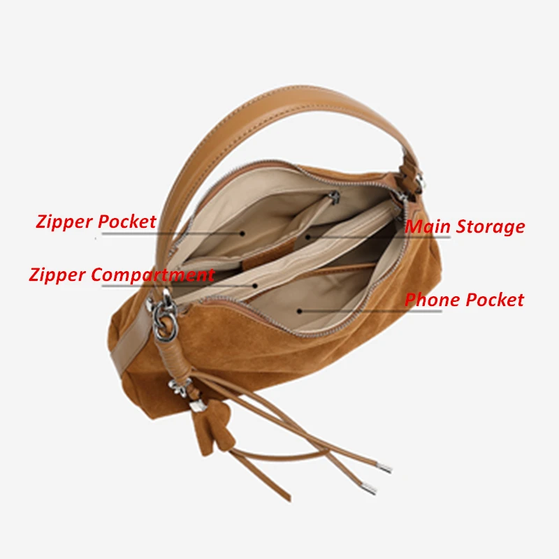 Hifashion العصرية ماتي الجلد المدبوغ جلد طبيعي تحت الإبط حقائب كتف للنساء 2025 الفاخرة مصمم الأفاق العمل حقائب سيدات #6