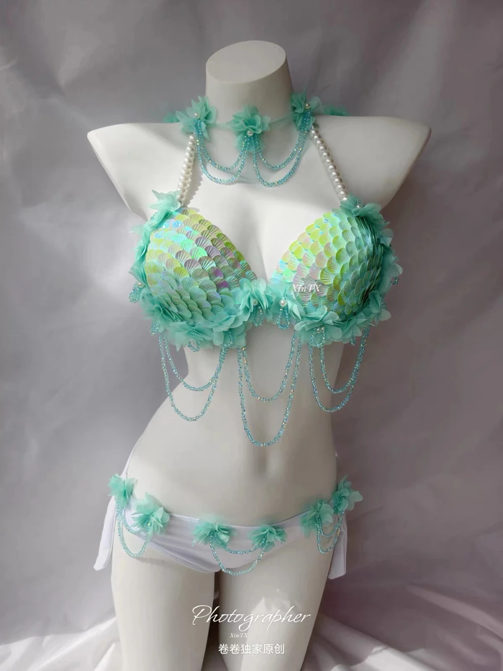 2027 New Sequin Bikini Set Mermaid Tail Compatible Swimwear Women Sexy Bikini Cosplay Beachwear Push Up Bathing Suit