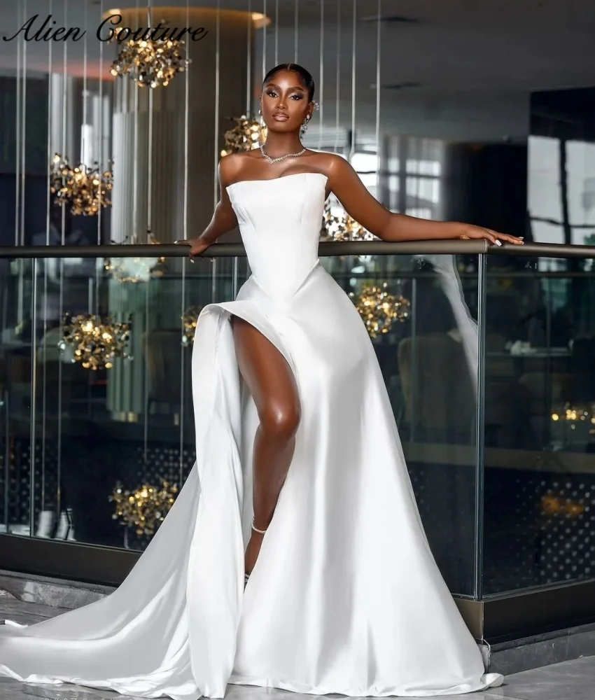 

Luxury Mermaid Wedding Dress Women Elegant 2024 Simple Sweetheart Satin Side Split Bridal Gowns Vestidos De Novia Customized