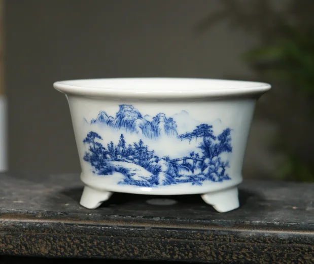 Mini pots de fleurs créatifs en argile violette, bonsaï en céramique, style chinois, décoration pour la maison et le bureau, LC293, 2 tailles