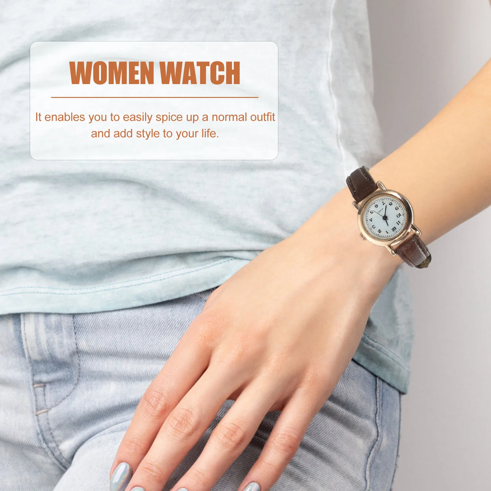 Women Watch Small Brown Wrist Ladies Girls Student Watches Quartz Straps Durable Soft Daily Wear Gifts