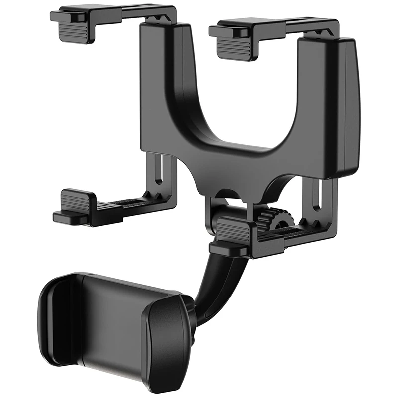

360° Rotatable Rearview Mirror Cell Phone Car Mount, Cellphone Stand Compatible with iPhone 16/15/14/13/12 Series,