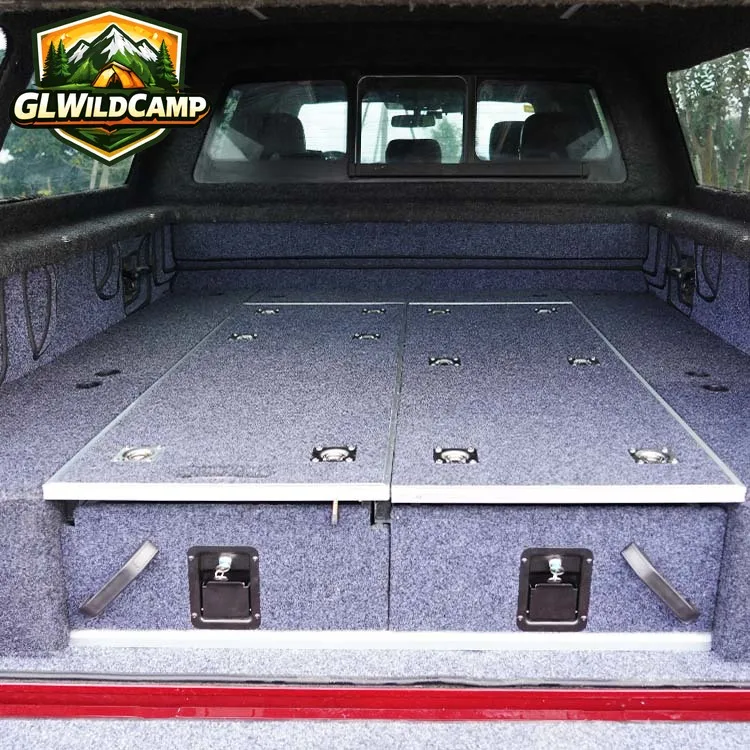China Factory Aluminium Storage  4x4 Drawer System for TruckFor Ram ranger hilux np300 tacoma