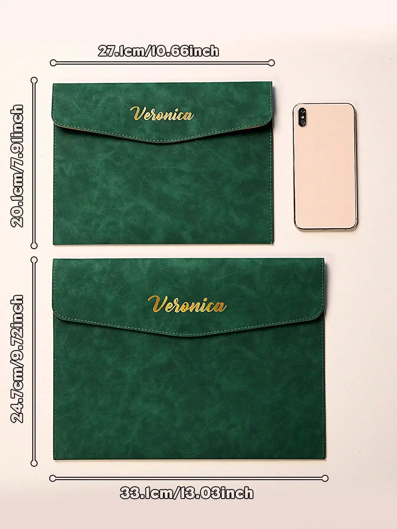 Custom Name A4 A5 File Folder Magnetic Closure PU Leather Office Organizer Business Document Bag Gift for Dad Mom 6 Colors