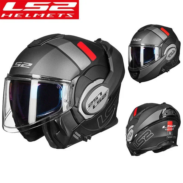 Hot Selling Capacete ls2 FF399 motorcycle helmet ls2 Valiant I back somersault helmets Modular Flip Up Double Visors cascos