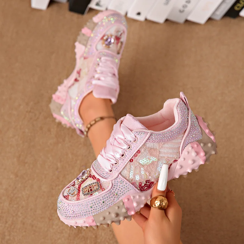 

Women Fluorescence Luxury Sneakers Thick Bottom Comfortable Ladies Outdoors Casual Walking Trainers Couple Vulcanized Shoes
