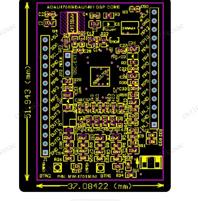 ADAU1701 ADAU1401 DSP Mini Core Board SigmaDSP Audio Processor Development Module