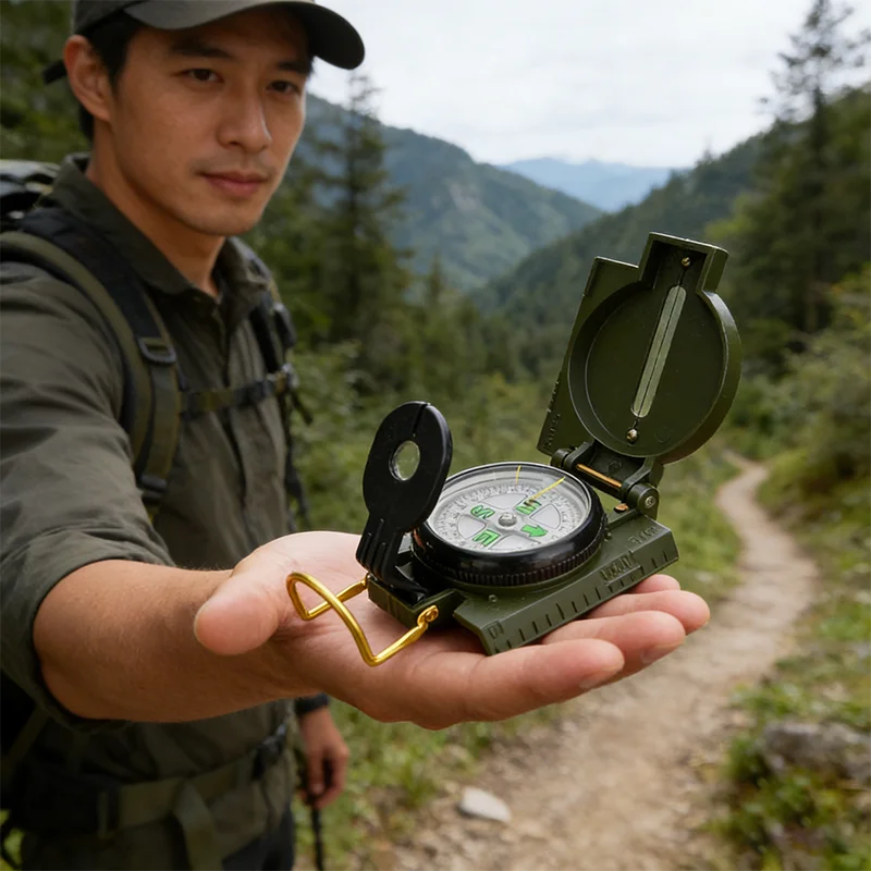 Boussole de survie multifonctionnelle de haute précision pour le camping en plein air, en métal, avec viseur militaire professionnel pour l'alpinisme