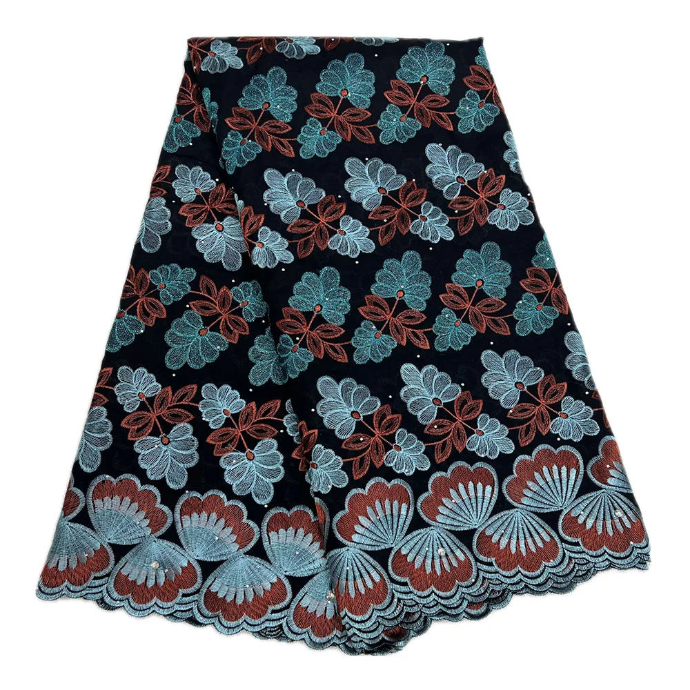 2025 Cotton Swiss Voile Lace Fabric Nigerian Dry Lace For Sewing Wedding Dress African Elegant High Quality 5 Yard Cotton Lace