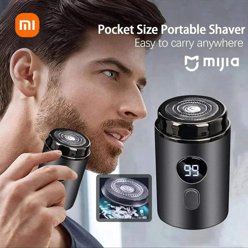 Xiaomi MIJIA Men Electric Mini Shaver Rechargeable Type-c Charging Car Portable Shaver Led Digital Display Men Women Home Razor