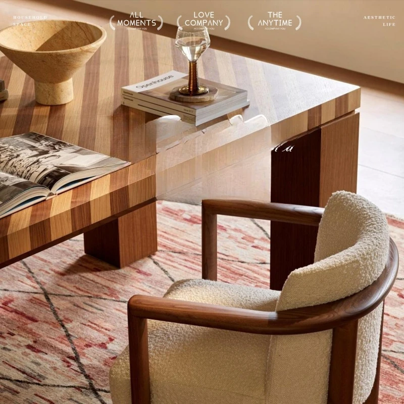 Medieval solid wood dining table, designer artistic creativity, rectangular log table, retro and simple, household long table