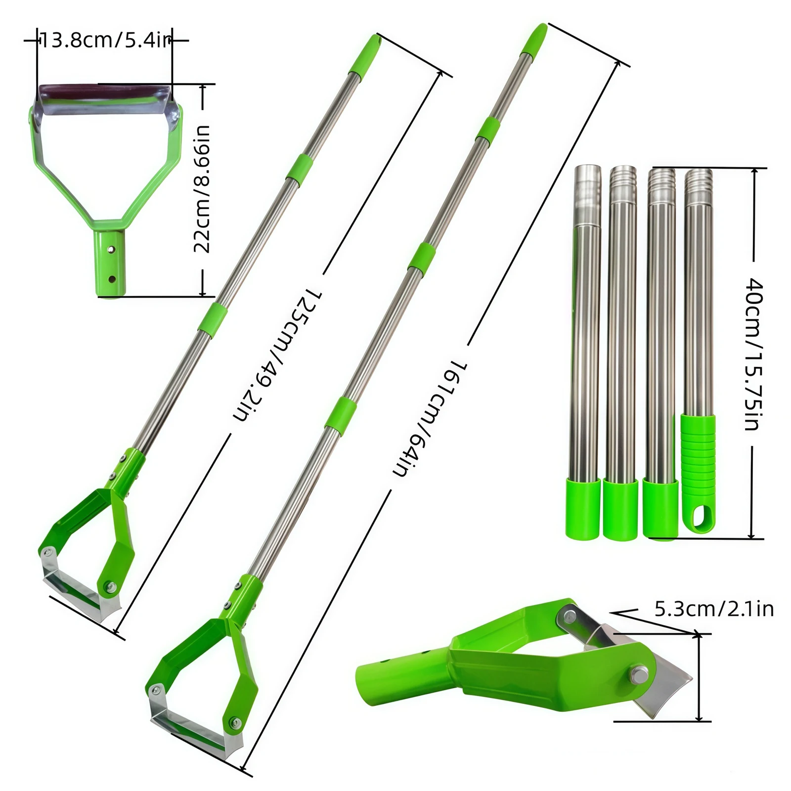 

Регулируемая садовая мотыга-рыхлитель с длинной ручкой, съемные зубья для удаления сорняков, грабли для газона, инструмент для аэрации почвы