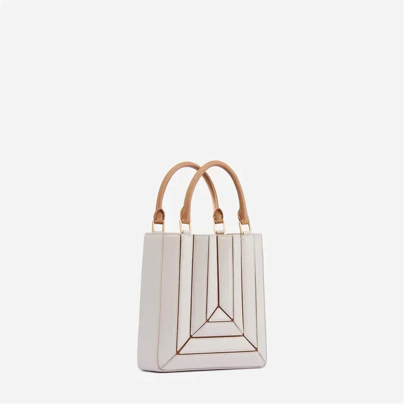 2023 New Türkiye Designer Top Handle Bag with Small Geometric Shape and Pleated Diagonal Span Ladies Hand Bags