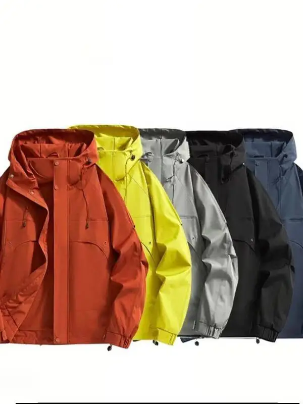 

Мужская куртка свободного кроя, весенняя, для активного отдыха, повседневная, с капюшоном, из полиэфирного волокна, на молнии, молодежная, модная, серия «Горы»