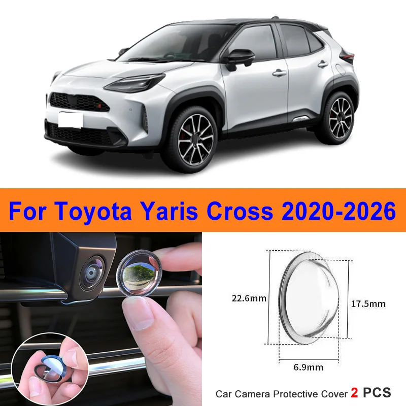 360 Reverse Image Car Camera Cover Anti-Scratch PC Lens Protector Stickers For Toyota Yaris Cross 2020-2026 2Pcs