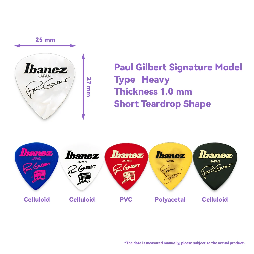 Ibanez Paul Gilbert Signature Guitar Picks Plectrum 1.0mm Short