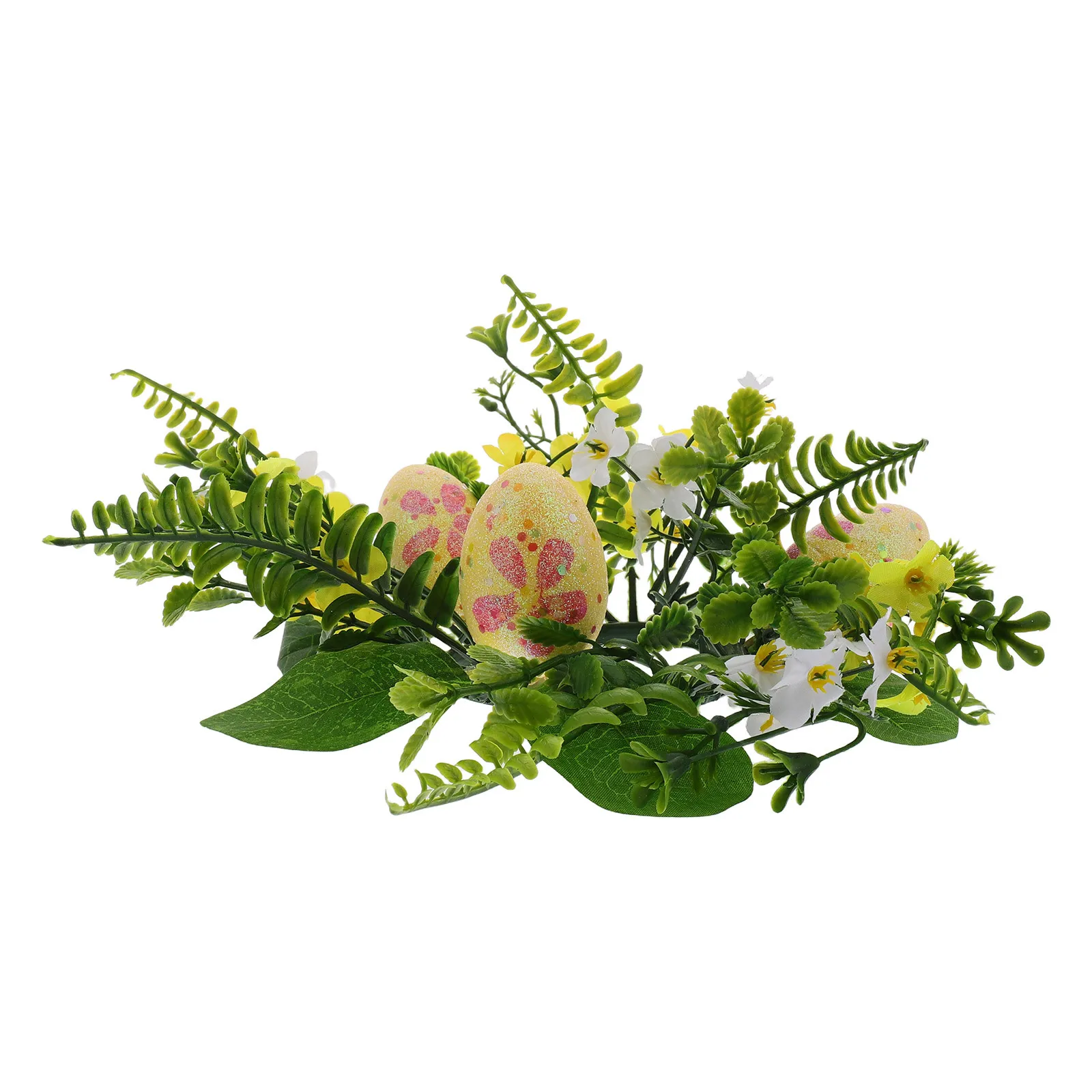 

Easter Egg Plastic Holder Table Centerpiece Decorative Garland Farmhouse Style Holiday Home Celebration Taper Ring Bright