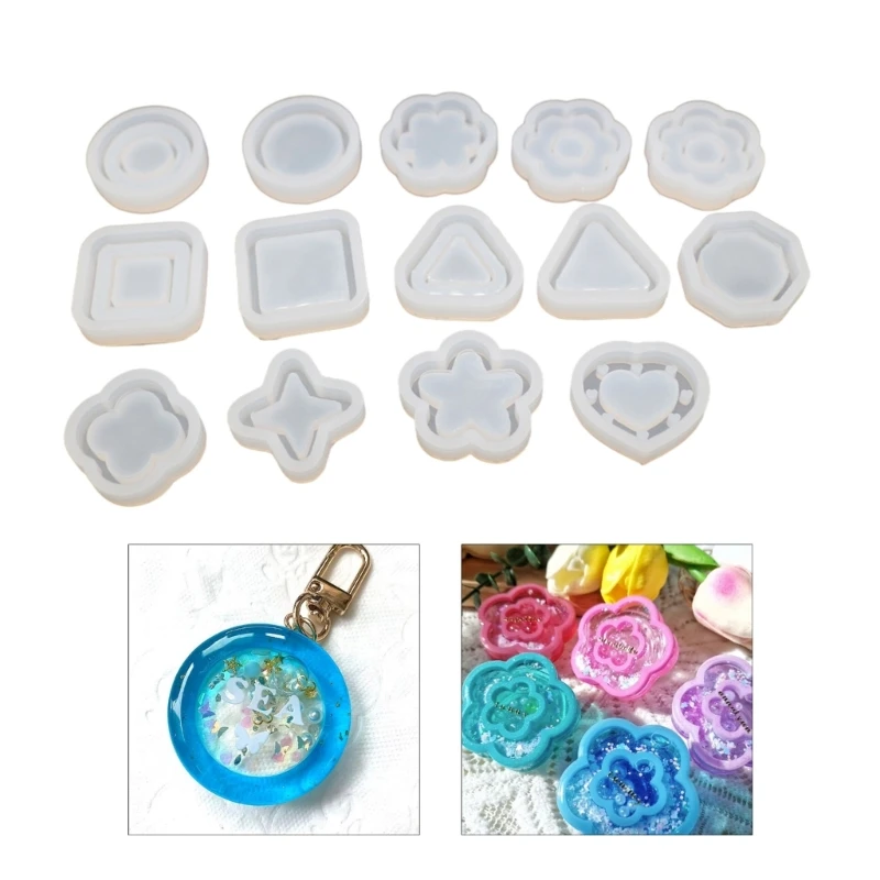 Shaker Resin Molds Multi-Shapes Silicone Quicksand Molds Resin Casting Molds DIY Jewelry Making Supplies for DIY Crafts