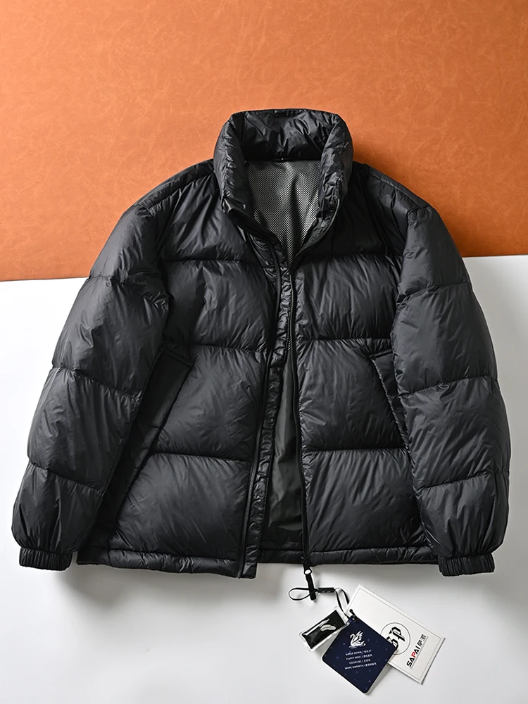 

Men's Lightweight Bread Sle down Jaet Stand Collar Du Feather Warm Puffy ort Faion Urban Men's Winter Coat