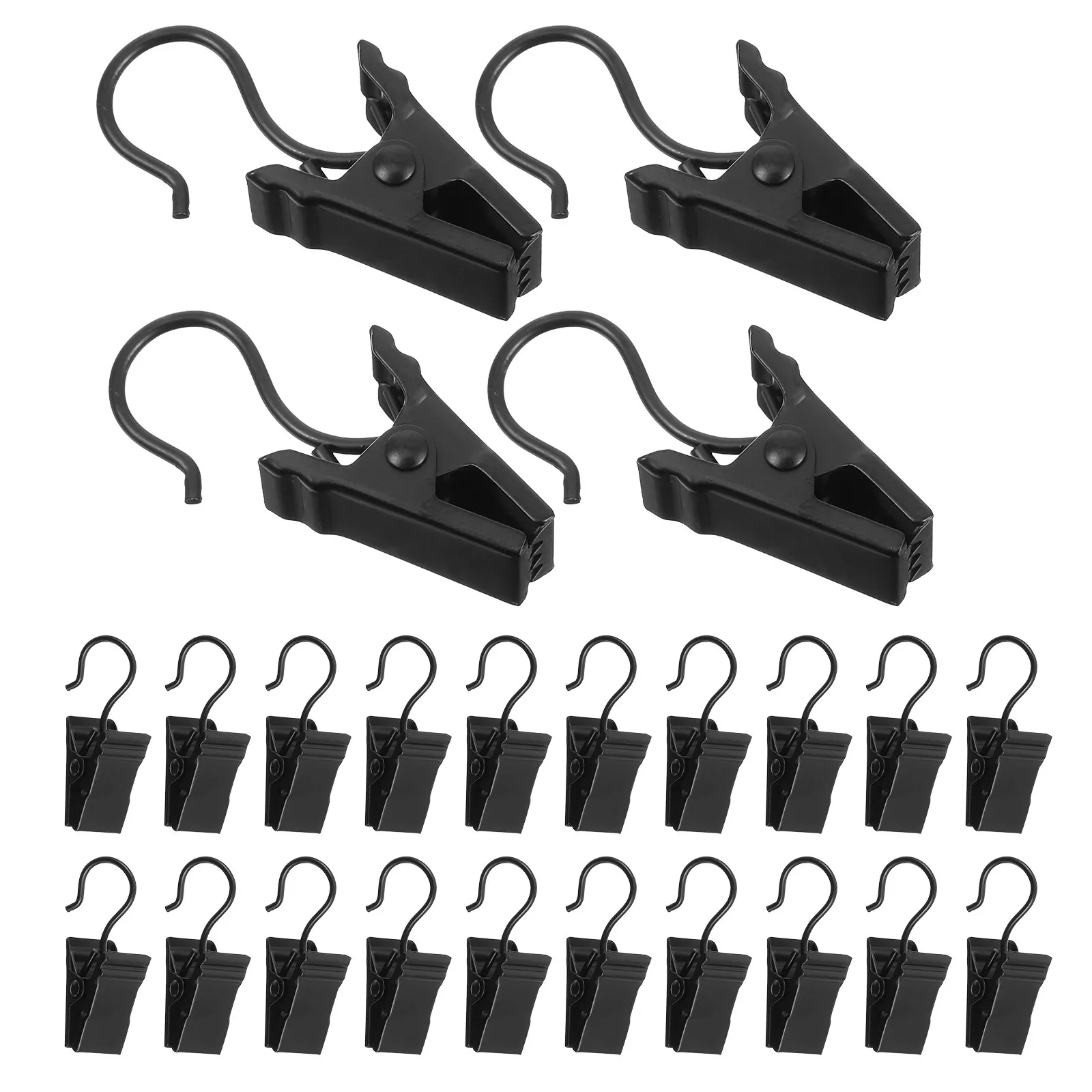 25Pcs Iron Hanging Clips Shower Curtain Hooks Adjustable Width for Bathroom Window Drapes Tapestry Banner Hanging Outdoor